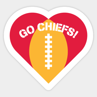 Heart Shaped Kansas City Chiefs Sticker